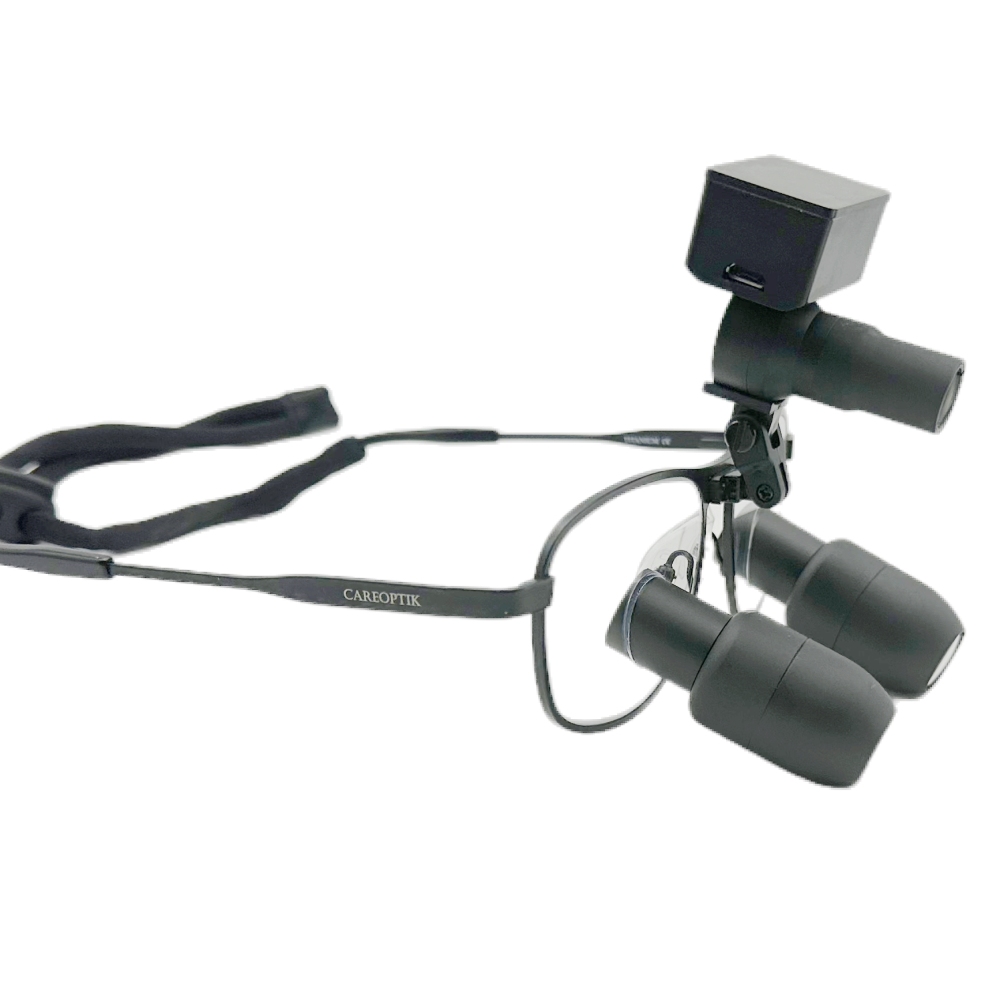 Careoptik Custom-Made TTL Prismatic (Kepler) Dental Surgical Loupes 4.0X 5.0X 6.0X With Titanium Frames with cordless medical lights CHL-D