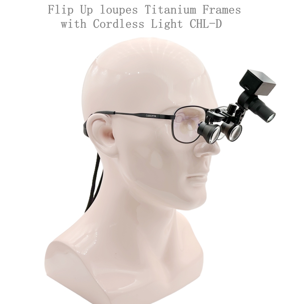 Flip Up dental loupes surgical Loupes 2.5x 3.0x 3.5x with Titanium Frames H serie