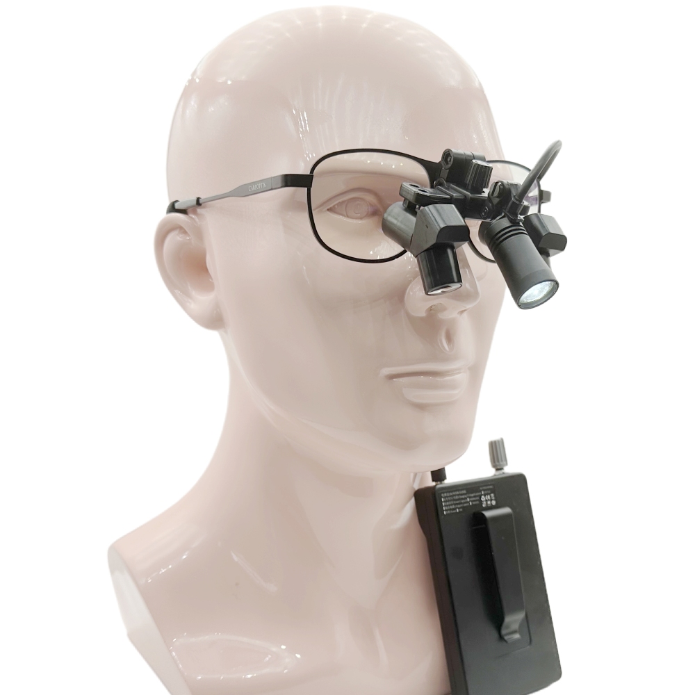 CareOptik LED Light CHL-JCM-08P-CP with Flip Up Ergo Prismatic Dental Surgical Loupes 3.5x 4.5x 5.5x 6.5x