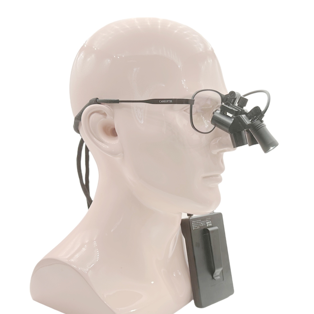 CareOptik LED Light CHL-JCM-08P-CP with Flip Up Ergo Prismatic Dental Surgical Loupes 3.5x 4.5x 5.5x 6.5x