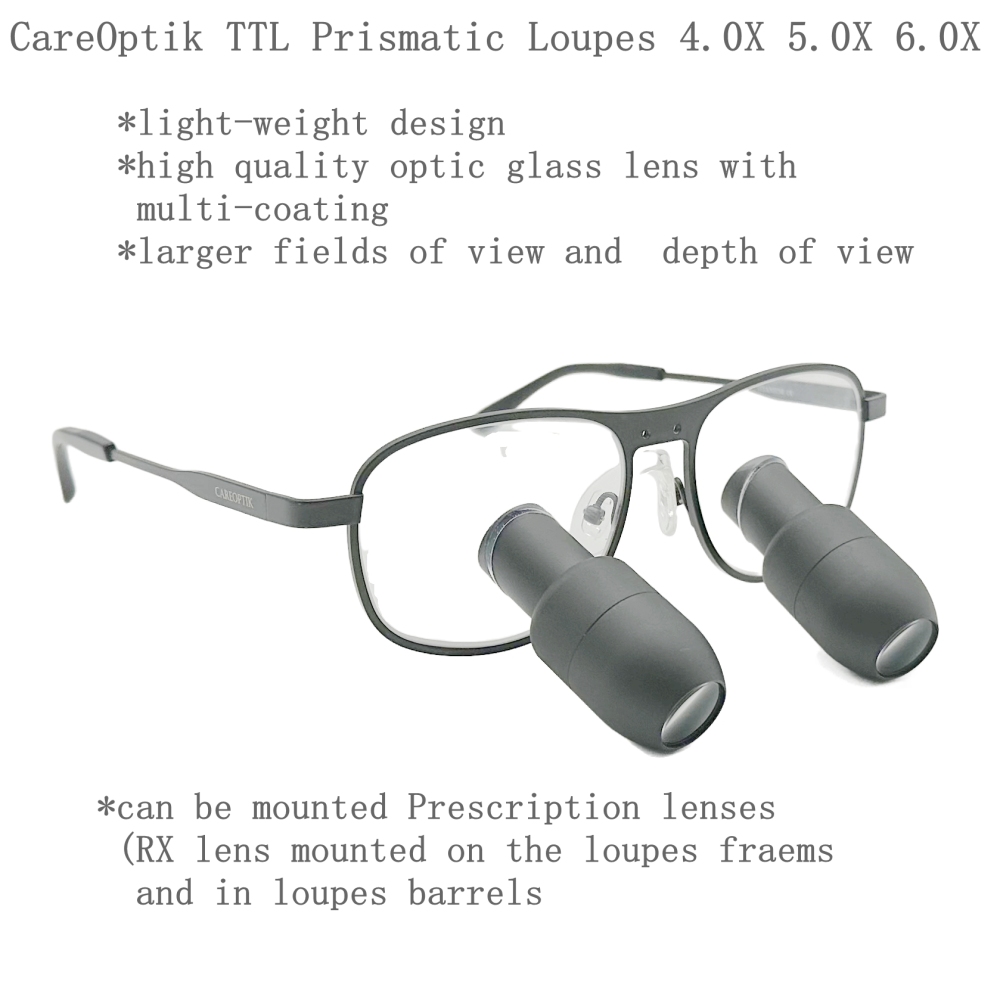 Careoptik Custom Made TTL Prismatic (Kepler) Dental Surgical Loupes with Medical Headlight CHL-M08