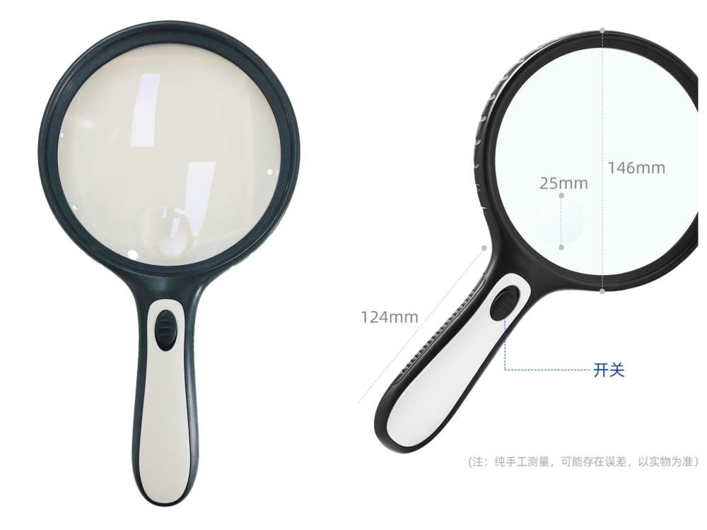 Handheld Bifocals magnifier C-130 With LED light illumination