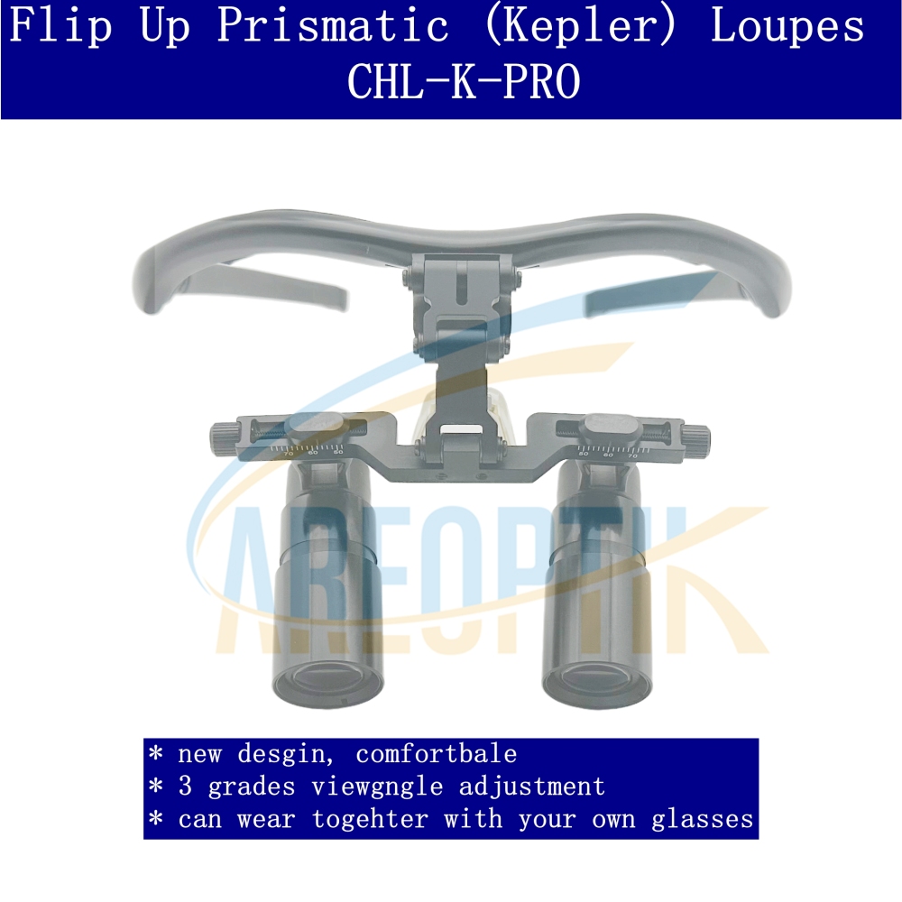 Careoptik Flip Up  Prismatic (Kepler) Dental Surgical Loupes 4.0X 5.0X 6.0X With  Sporty Frames (Without lens)