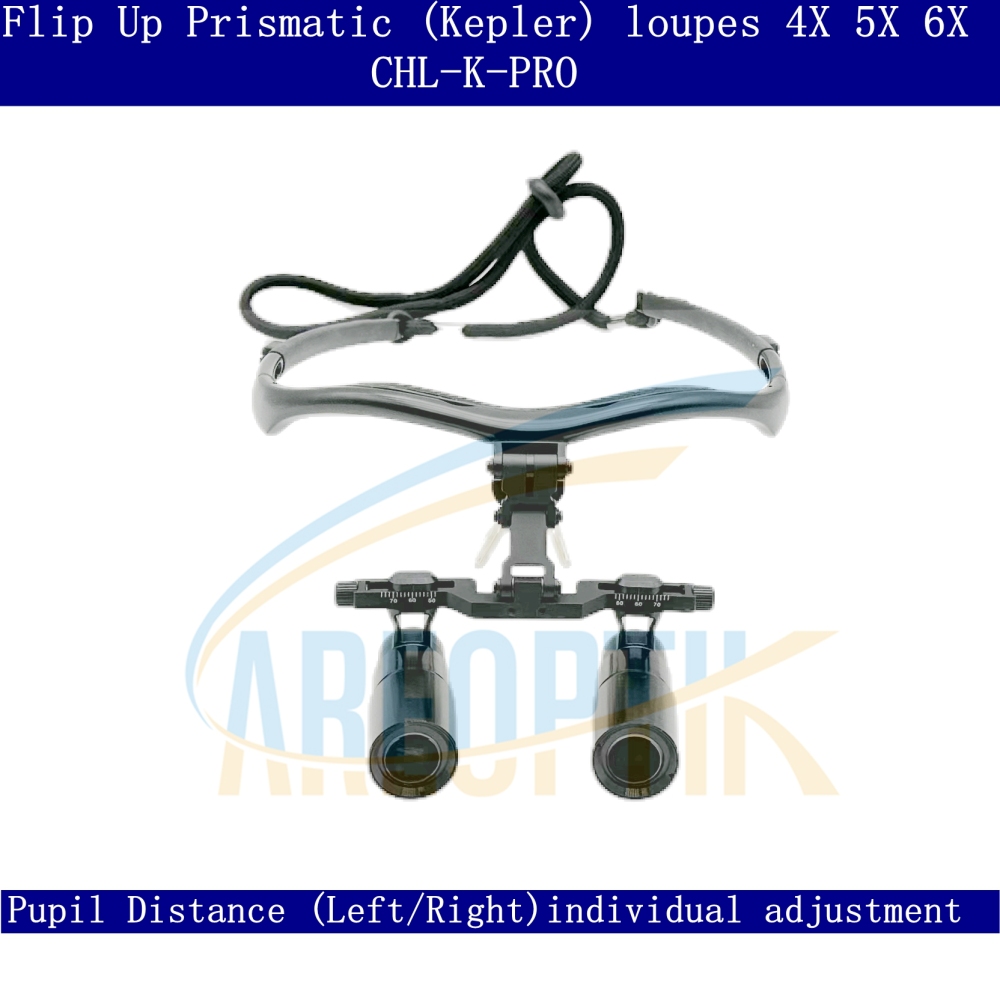 Careoptik Flip Up  Prismatic (Kepler) Dental Surgical Loupes 4.0X 5.0X 6.0X With  Sporty Frames (Without lens)