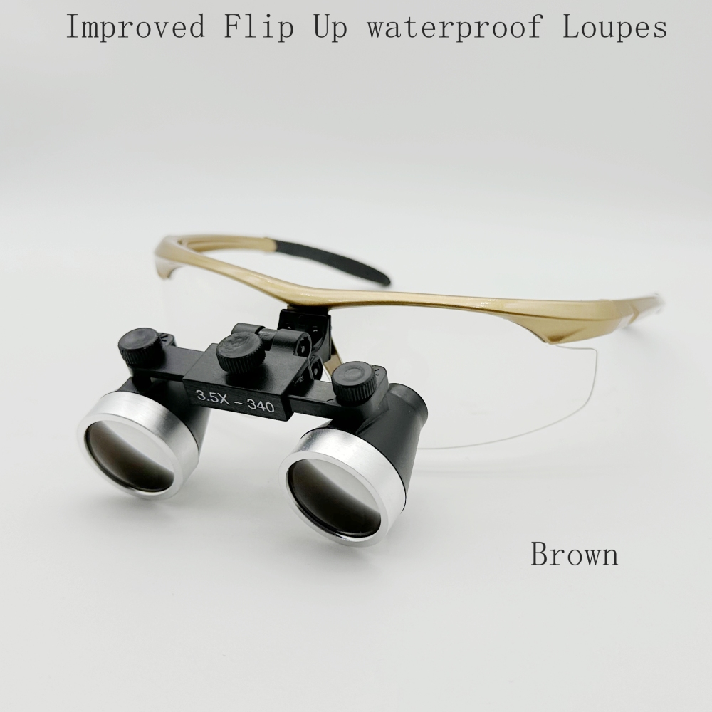 Improved Flip Up dental surgical waterproof loupes 2.5x 3.0x 3.5x Sports Frames