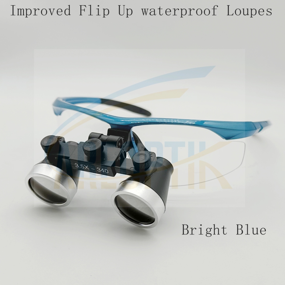Improved Flip Up dental surgical waterproof loupes 2.5x 3.0x 3.5x Sports Frames