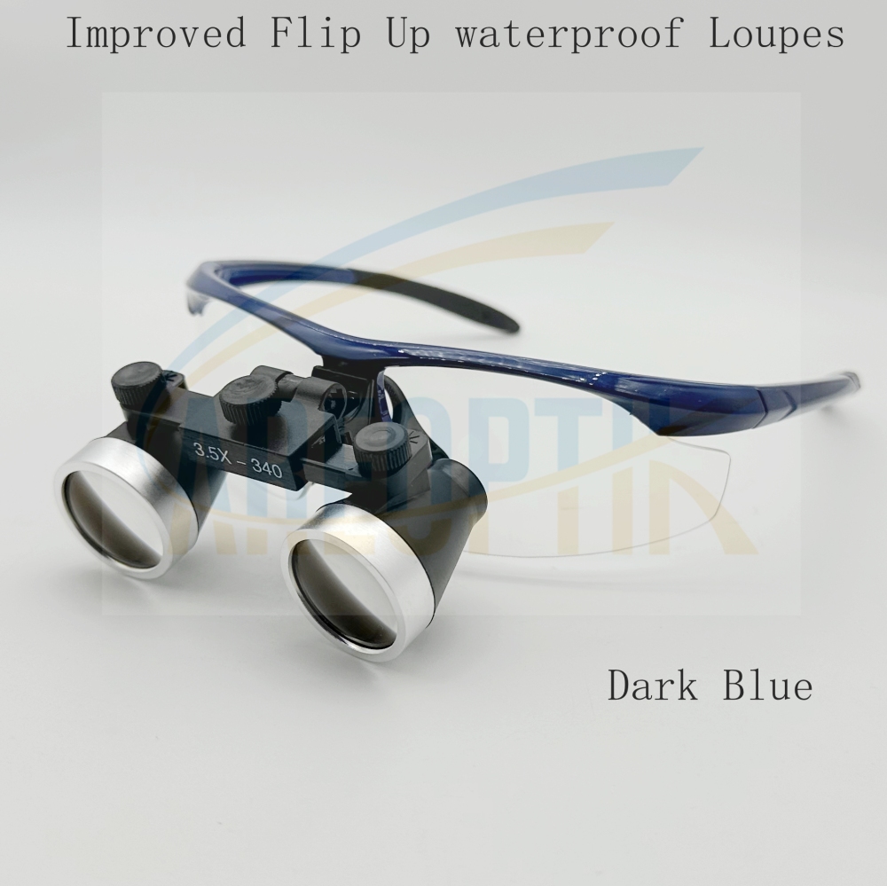Improved Flip Up dental surgical waterproof loupes 2.5x 3.0x 3.5x Sports Frames