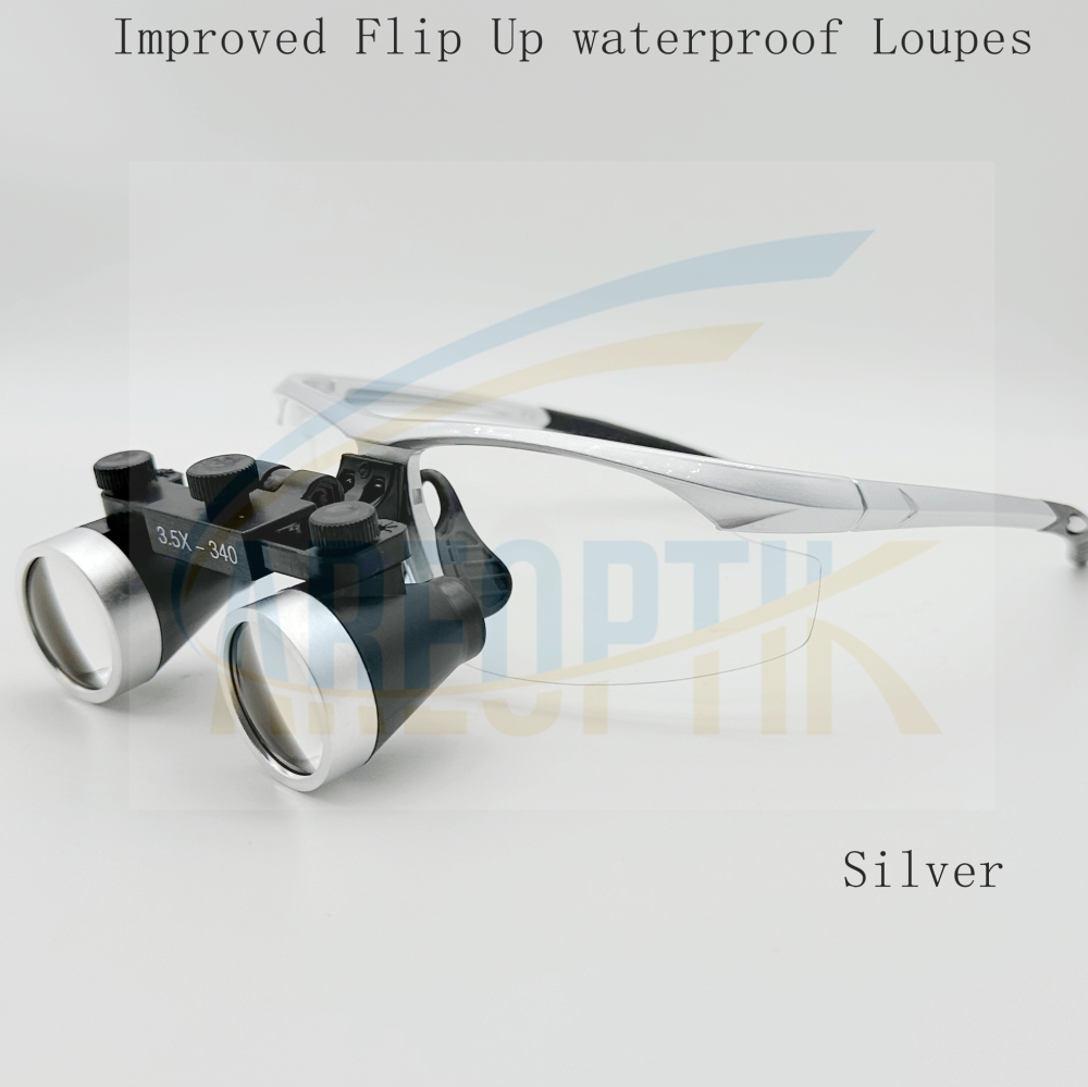 Improved Flip Up dental surgical waterproof loupes 2.5x 3.0x 3.5x Sports Frames