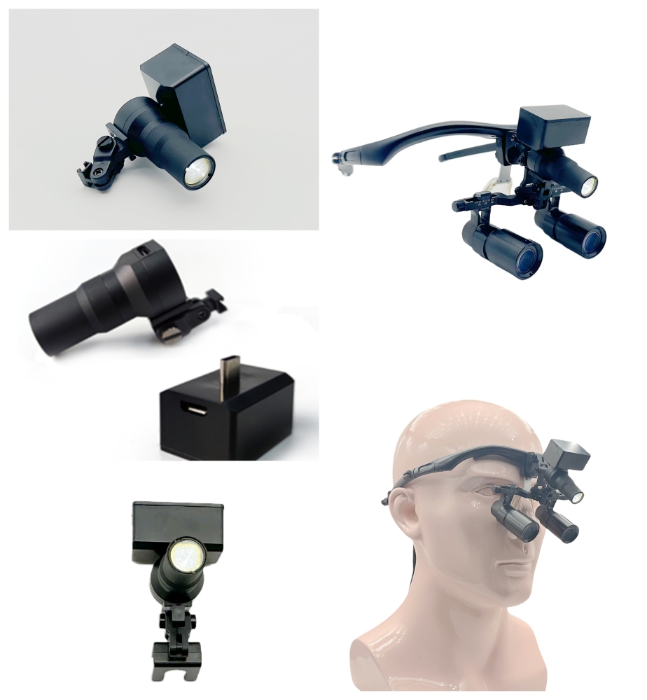 Flip Up  Prismatic (Kepler) Dental Surgical Loupes Sporty Frames 4.0X 5.0X 6.0X With Cordless Light CHL-D