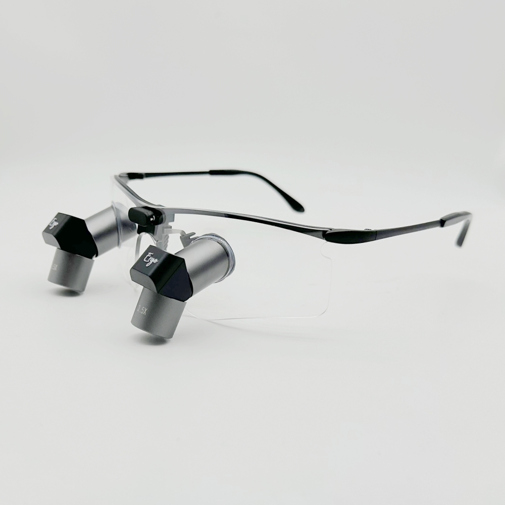 CareOptik Custom-made Ergo Pro TTL Prismatic Loupes 3.5x 4.5x 5.5x 6.5x with New sporty Titanium Frames