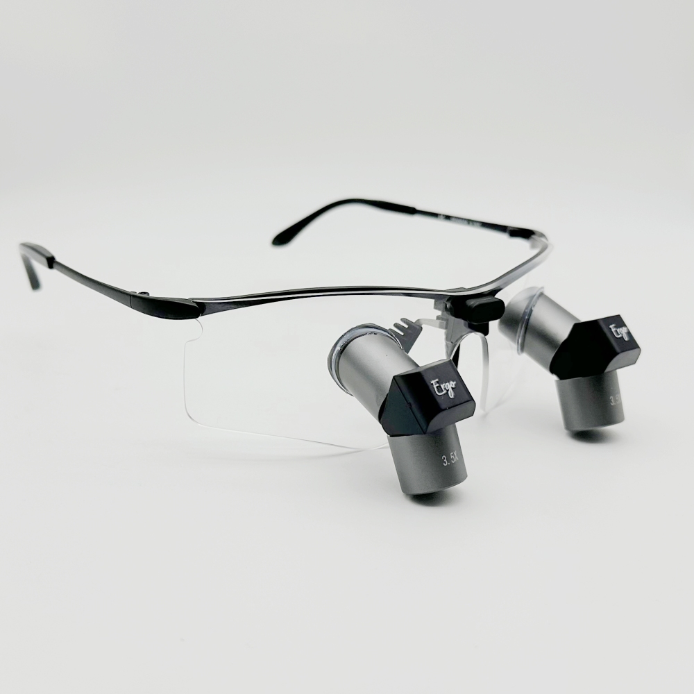 CareOptik Custom-made Ergo Pro TTL Prismatic Loupes 3.5x 4.5x 5.5x 6.5x with New sporty Titanium Frames
