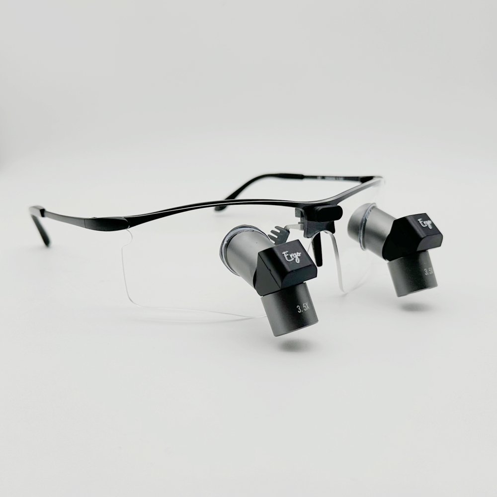 CareOptik Custom-made Ergo Pro TTL Prismatic Loupes 3.5x 4.5x 5.5x 6.5x with New sporty Titanium Frames
