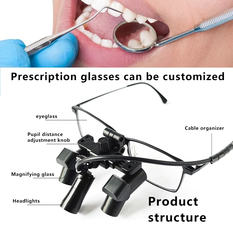 CareOptik Flip Up Ergo Prismatic Dental Surgical Loupes 3.5x 4.5x 5.5x 6.5x