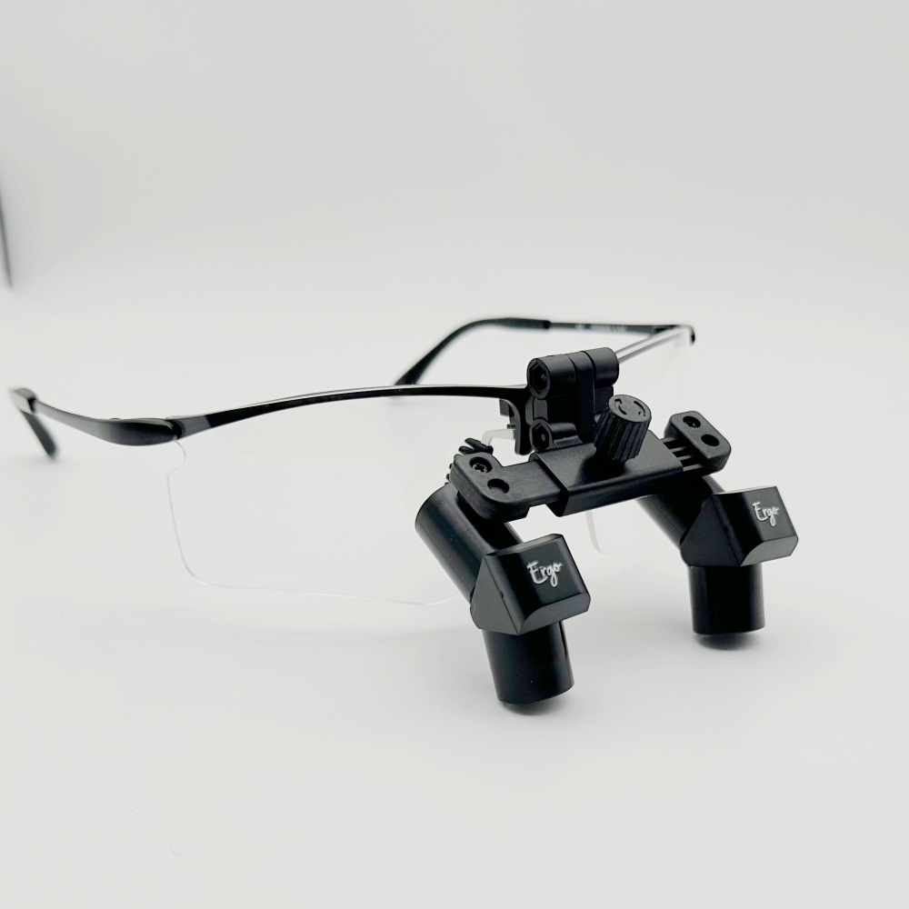 Flip Up Ergo Prismatic Dental Surgical Loupes 3.5x 4.5x 5.5x 6.5x with New Sporty Titanium Frames