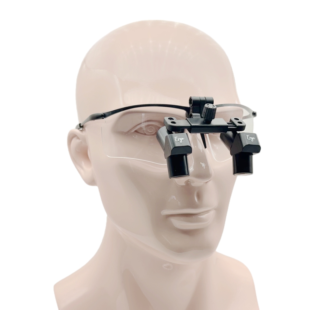 Flip Up Ergo Prismatic Dental Surgical Loupes 3.5x 4.5x 5.5x 6.5x with New Sporty Titanium Frames