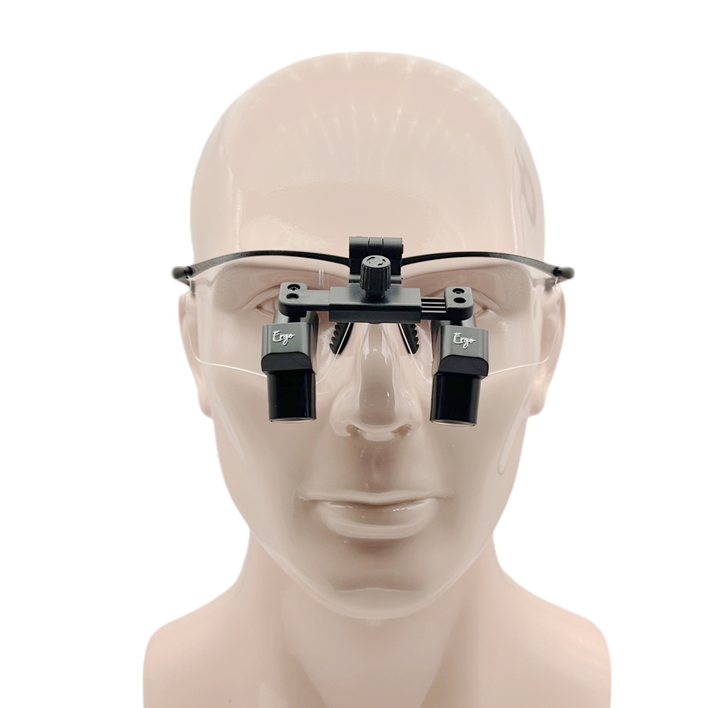 Flip Up Ergo Prismatic Dental Surgical Loupes 3.5x 4.5x 5.5x 6.5x with New Sporty Titanium Frames