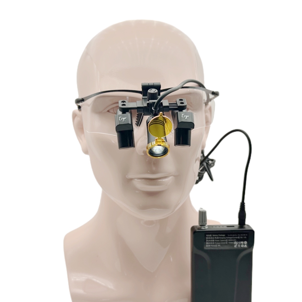 Flip Up Ergo Prismatic Dental Surgical Loupes 3.5x 4.5x 5.5x 6.5x with New Sporty Titanium Frames