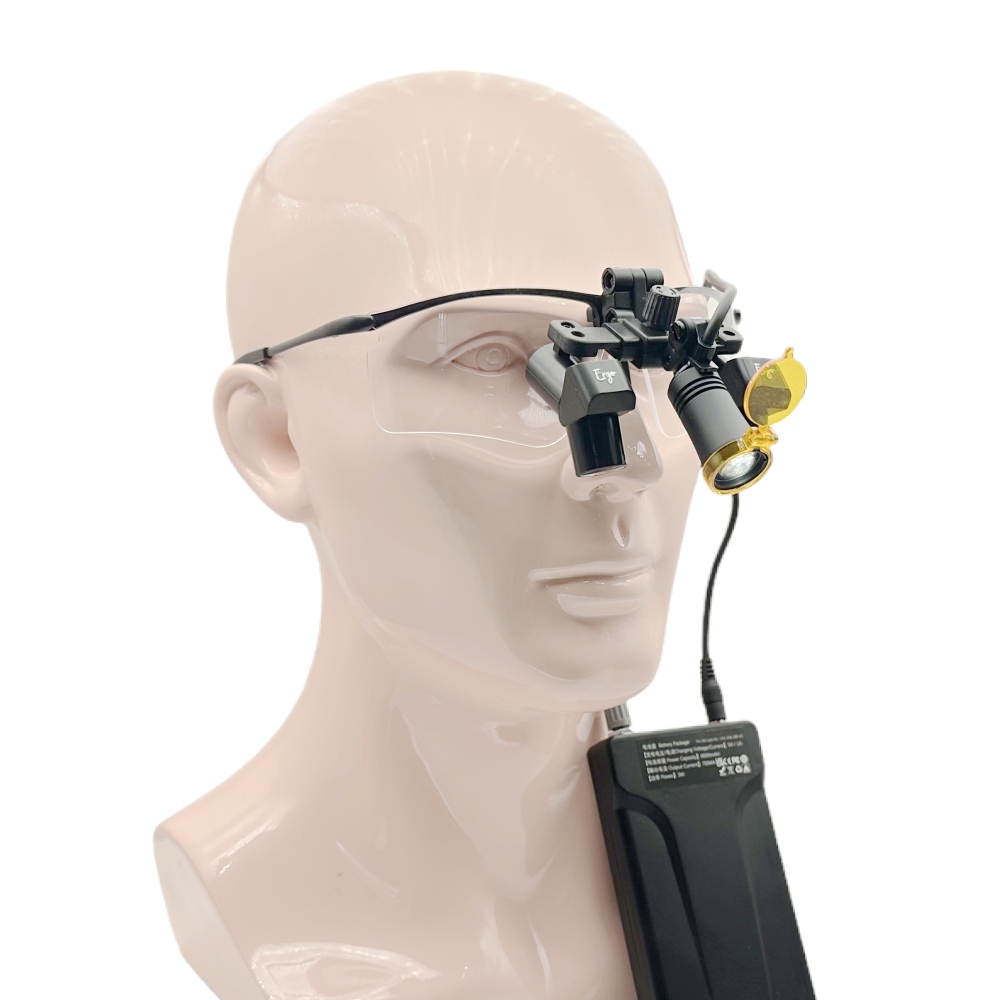 Flip Up Ergo Prismatic Dental Surgical Loupes 3.5x 4.5x 5.5x 6.5x with New Sporty Titanium Frames