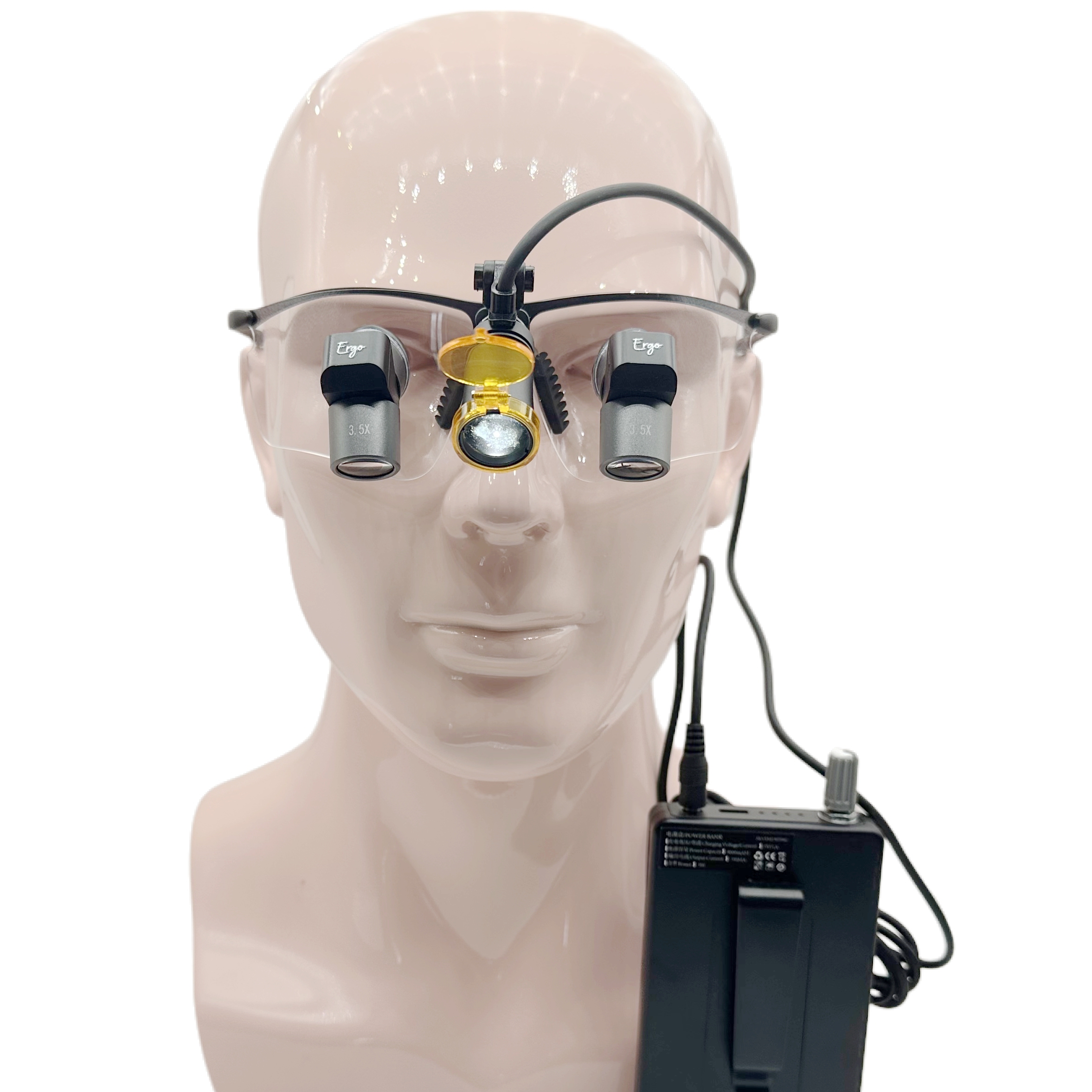 TTL Ergo Pro Loupes 3.5x 4.5x 5.5x 6.5x  Sporty Titanium Frames with Light CHL-JCM08P-CP