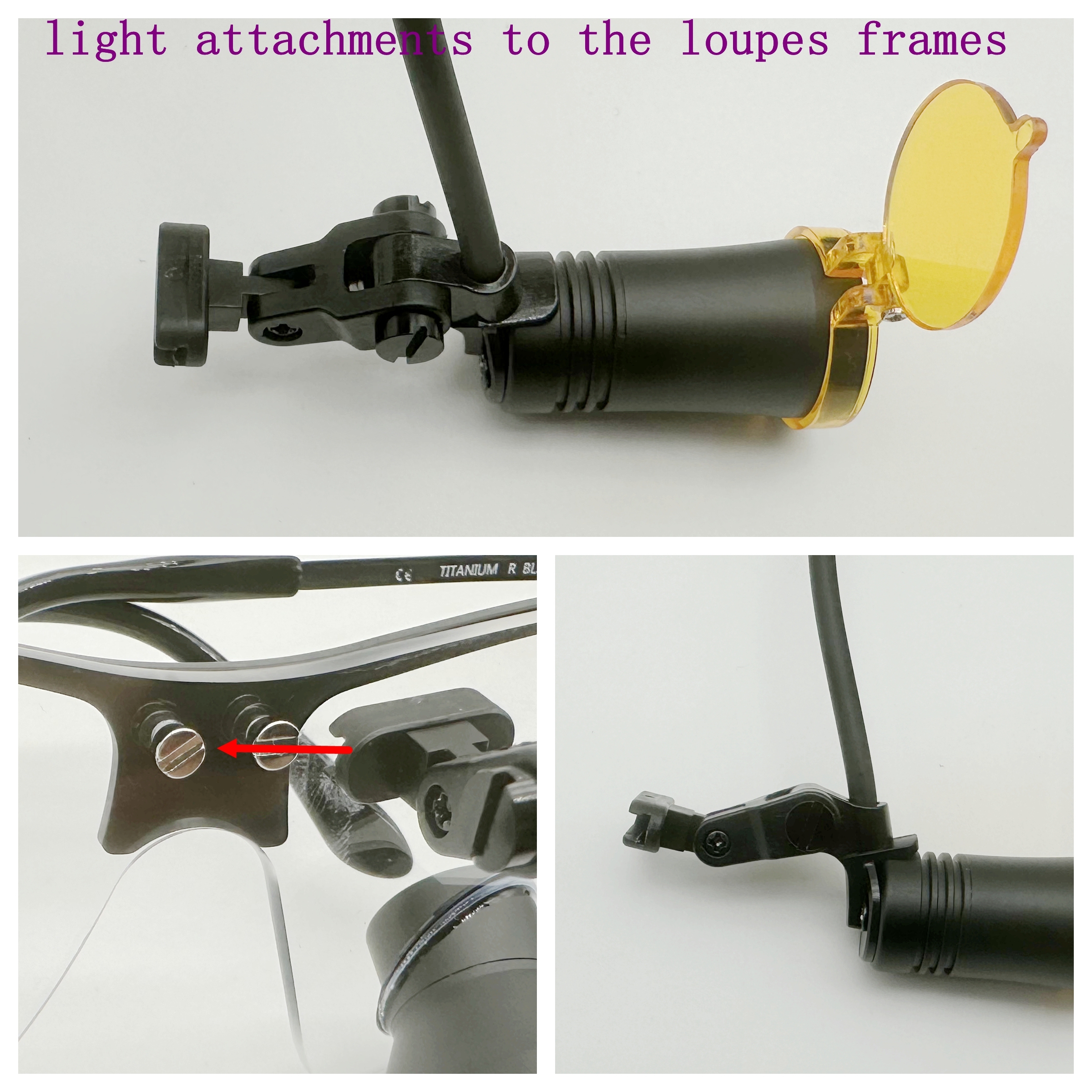 TTL Ergo Pro Loupes 3.5x 4.5x 5.5x 6.5x  Sporty Titanium Frames with Light CHL-JCM08P-CP