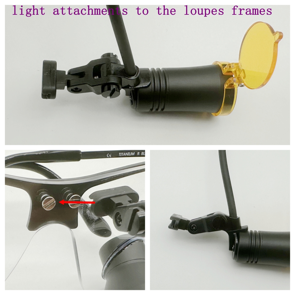 Ergo Pro TTL Prismatic Loupes 3.5x 4.5x 5.5x 6.5x  New sporty Titanium Frames with LED light CHL-JCM08P-CP
