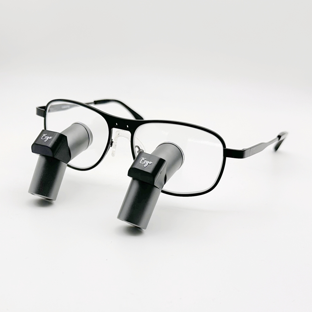 CareOptik Custom-made Ergo Pro TTL Prismatic Loupes 3.5x 4.5x 5.5x 6.5x with Pure Titanium Frames