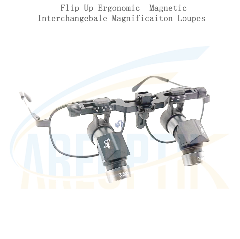 Flip Up Ergonomic  Magnetic Interchangebale Magnificaiton Loupes