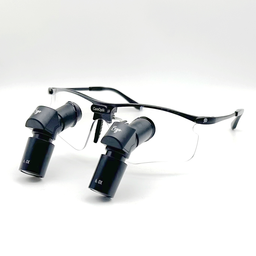 CareOptik Custom-made Ergo Ultra TTL Prismatic Loupes 4.0X 5.0X 6.0X with New sporty Titanium Frames