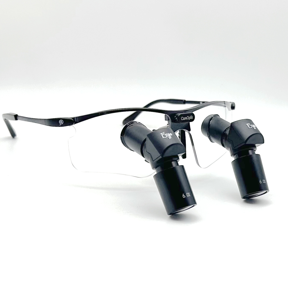 CareOptik Custom-made Ergo Ultra TTL Prismatic Loupes 4.0X 5.0X 6.0X with New sporty Titanium Frames
