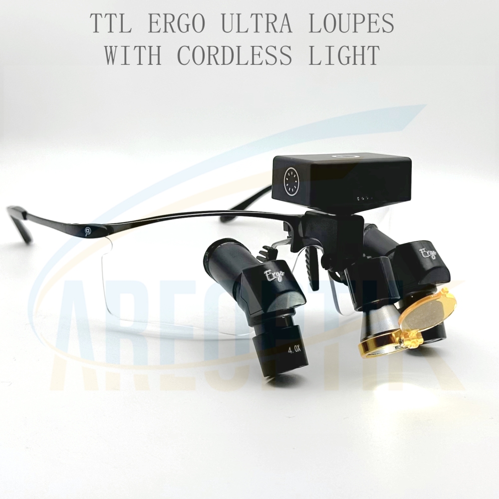 CareOptik Custom-made Ergo Ultra TTL Prismatic Loupes 4.0X 5.0X 6.0X with New sporty Titanium Frames