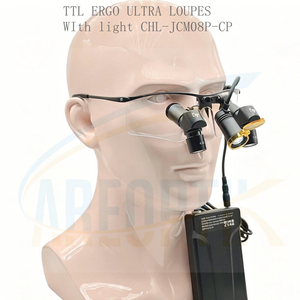 CareOptik Custom-made Ergo Ultra TTL Prismatic Loupes 4.0X 5.0X 6.0X with New sporty Titanium Frames