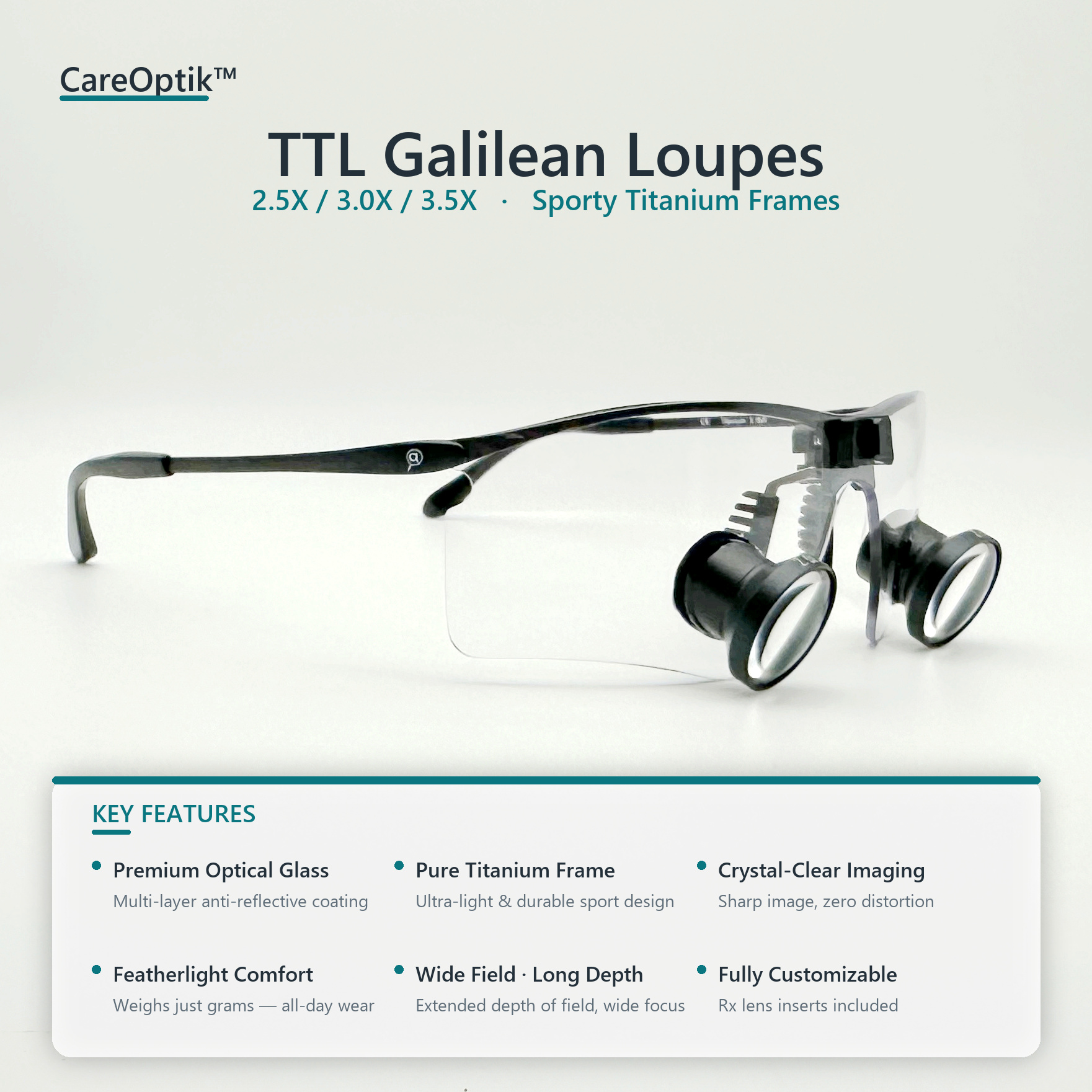 TTL Galilean loupes new sporty titanium frames