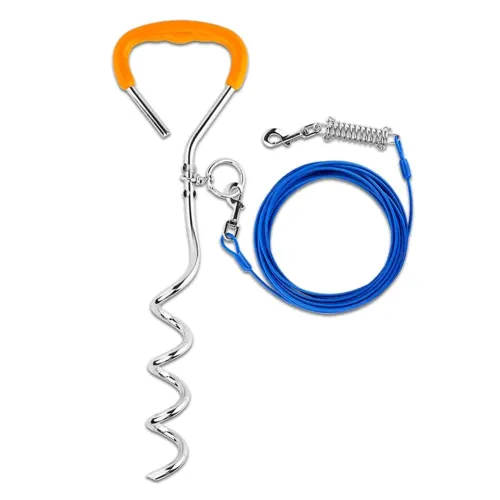 20/30 Feet Tie Out Cable Chew- Proof for Dog Stake with Durable Spring Rust