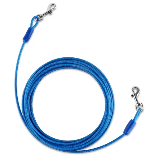 Dog Tie Out Cable for Small Dag 15FT ,20FT,30FT with Chew Proof PVC Coating