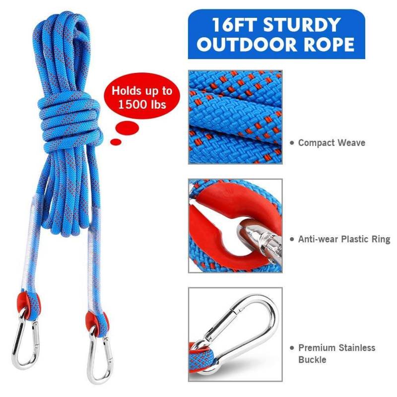 Spring Pole Dog Rope Toy with 16ft Durable Rope