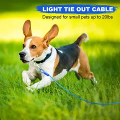 Dog Tie Out Cable for Small Dag 15FT ,20FT,30FT with Chew Proof PVC Coating