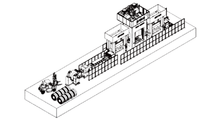 Metal bipolar plate molding production line