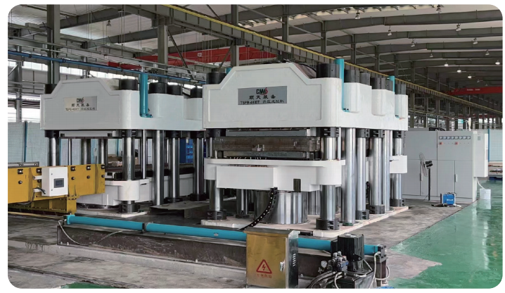 Composite high temperature hot/cold press production line