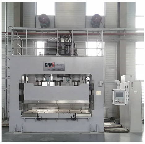 High temperature servo thermoforming press for composite materials