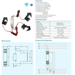 3 phase wifi power meter with no screen