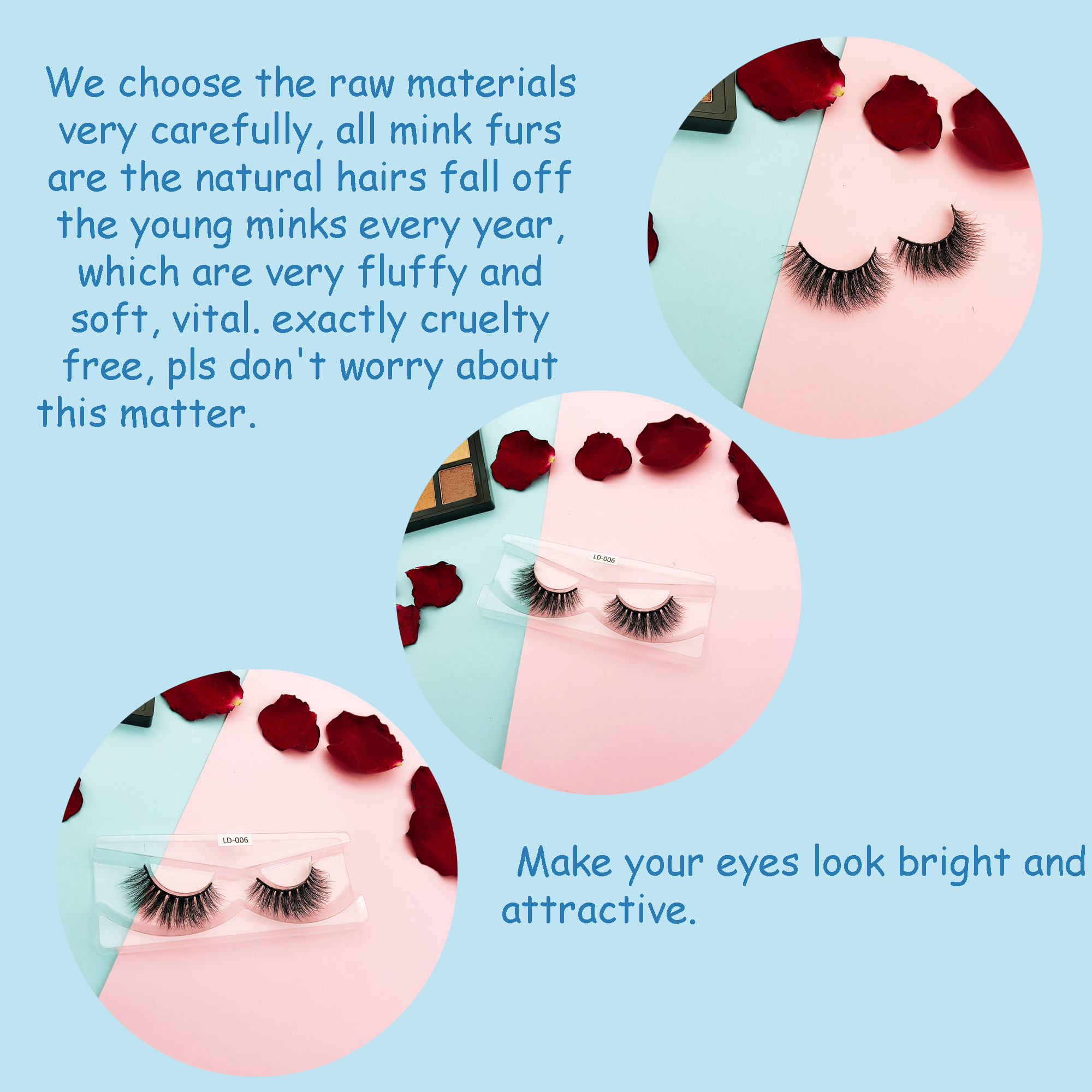 High quality 3D Mink eyelashes-LD006