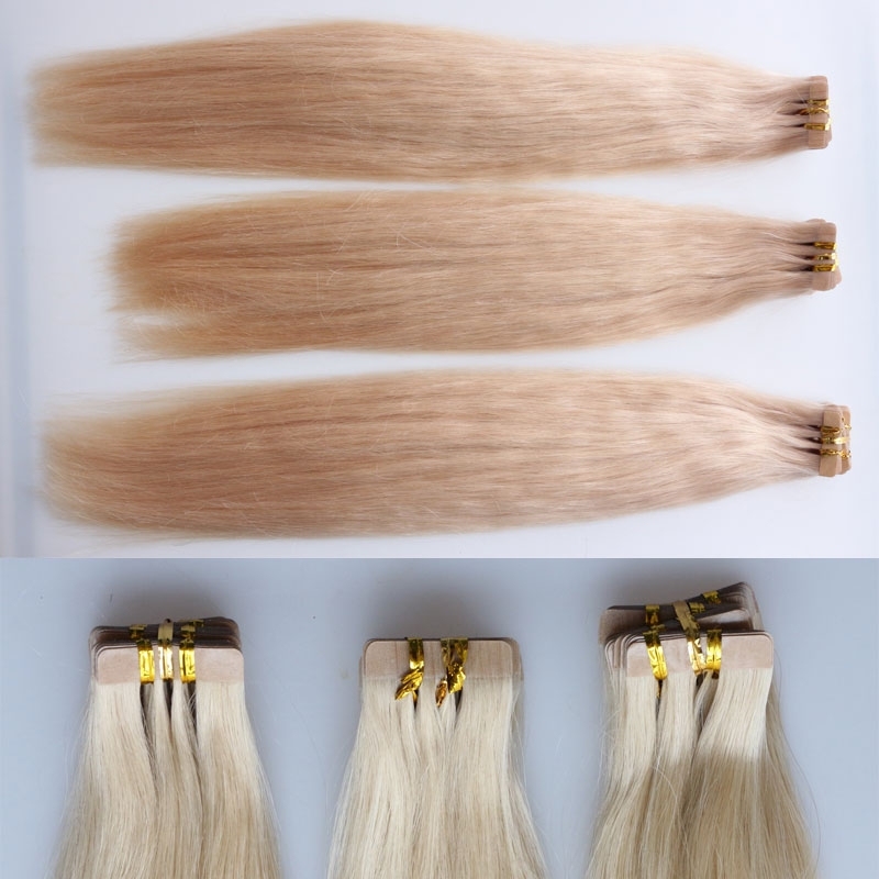 Tape Hair Piece Real Human Hair 60# Adhesive Double Sided Tape Hair Extensions Malaysian Hair Extend For White Women