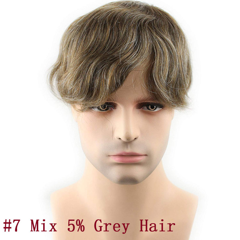 Best European Remy Human Hair Man Toupee Short Natural Black Replacement Hair Pieces Wigs for Men