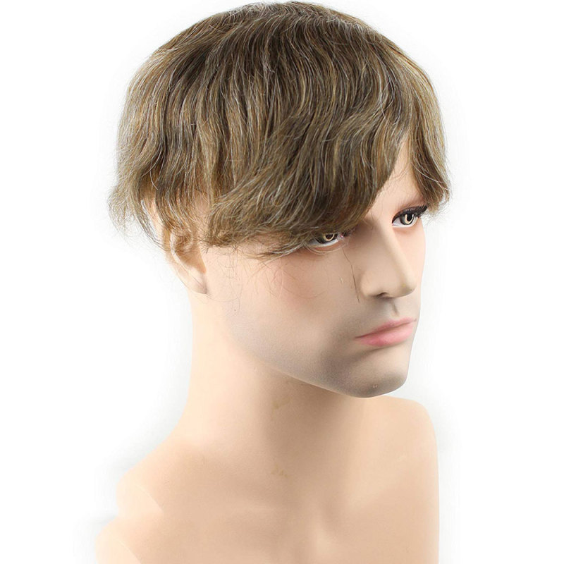 Best European Remy Human Hair Man Toupee Short Natural Black Replacement Hair Pieces Wigs for Men