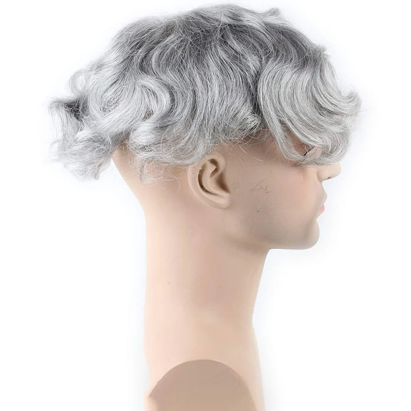 Best European Remy Human Hair Man Toupee Short Natural Black Replacement Hair Pieces Wigs for Men