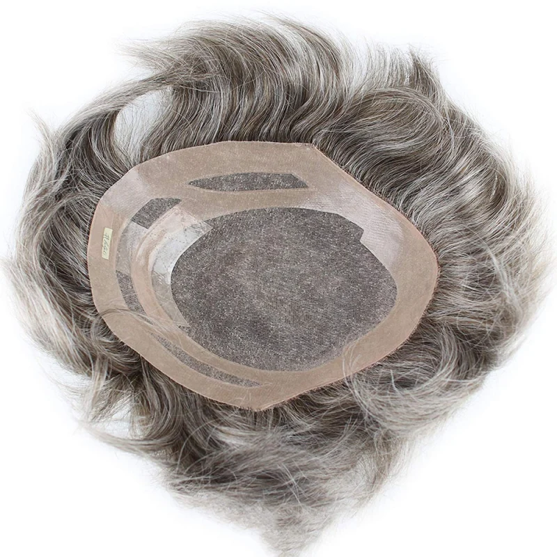 Best European Remy Human Hair Man Toupee Short Natural Black Replacement Hair Pieces Wigs for Men
