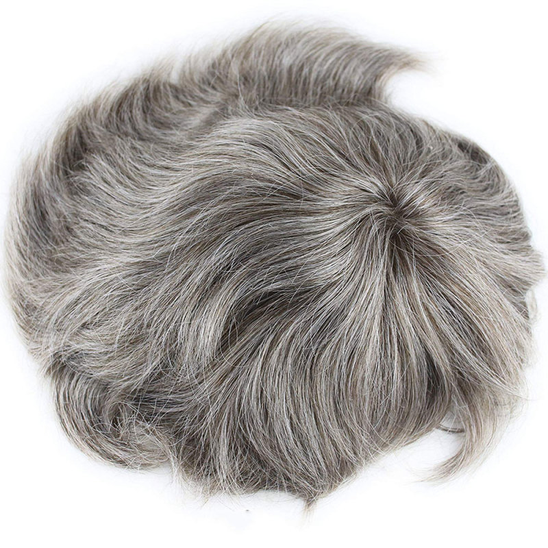 Best European Remy Human Hair Man Toupee Short Natural Black Replacement Hair Pieces Wigs for Men