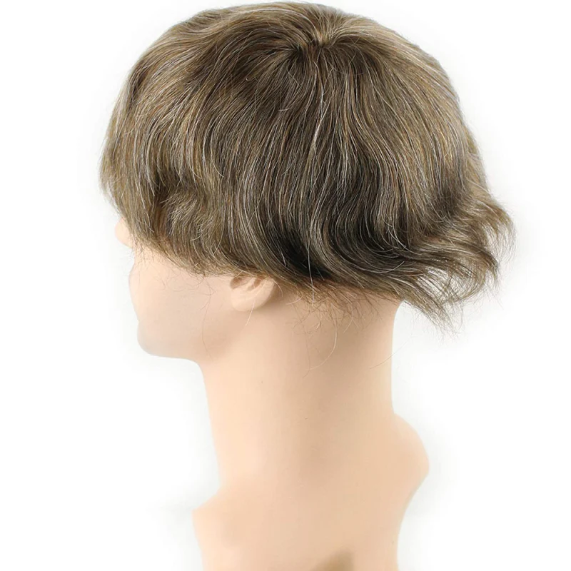 Best European Remy Human Hair Man Toupee Short Natural Black Replacement Hair Pieces Wigs for Men