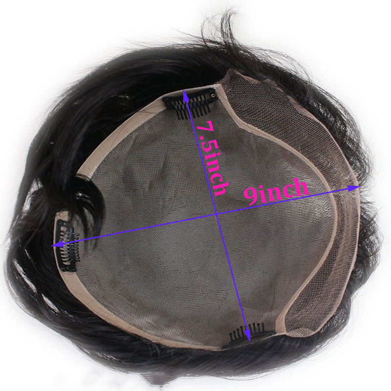 Best European Remy Human Hair Man Toupee Short Natural Black Replacement Hair Pieces Wigs for Men