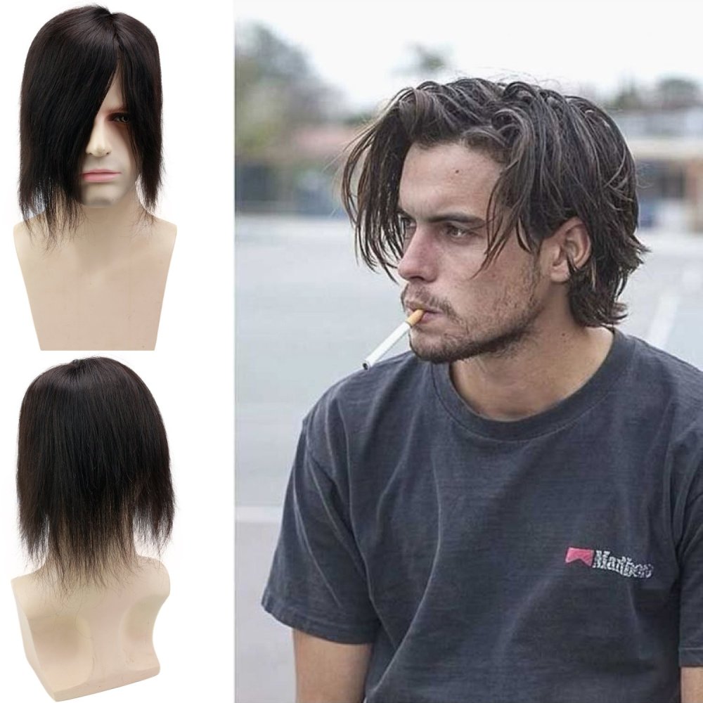 #613 Blonde Color Hairpiece Swiss lace Mono Base with Thin Skin For Men Medium Density Toupee